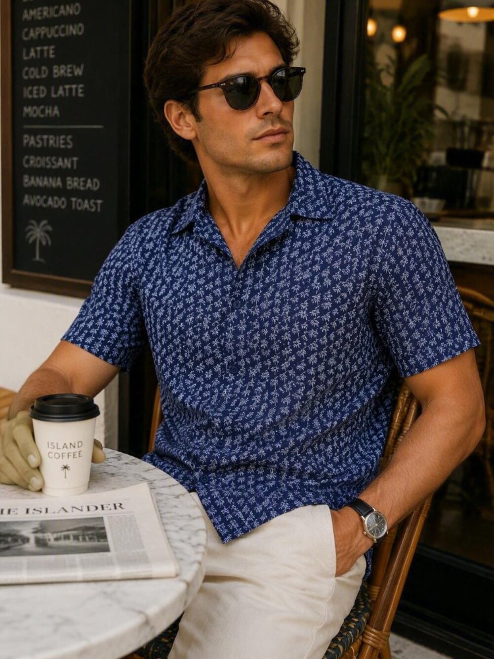 Tommy Bahama, Bahama Coast Tropic Geoscape IslandZone Shirt Size M $128 Sample